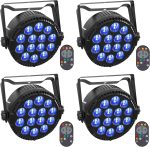 4PCS RGBW LED Pair, HOLDLAMP 84W Stage Light with Sound Activation Mode and Remote Control, DMX 4/8CH Disco Lights for DJ Party Birthday Bar Club