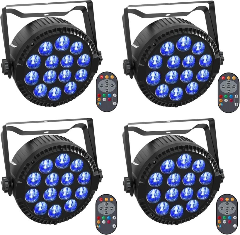 4PCS RGBW LED Pair, HOLDLAMP 84W Stage Light with Sound Activation Mode and Remote Control, DMX 4/8CH Disco Lights for DJ Party Birthday Bar Club