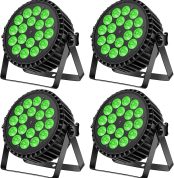 200W 18 LED Headlight Pair 8CH LED Light RGBW+DMX Strobe Sound Active Mode LED Stage Lights Disco Bulb Party Light for Wedding/Party/Church/Club/DJ Live Show (4 Pack)