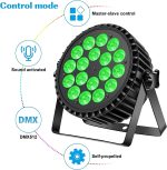 200W 18 LED Headlight Pair 8CH LED Light RGBW+DMX Strobe Sound Active Mode LED Stage Lights Disco Bulb Party Light for Wedding/Party/Church/Club/DJ Live Show (4 Pack) - Imagen 4