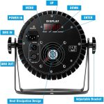 200W 18 LED Headlight Pair 8CH LED Light RGBW+DMX Strobe Sound Active Mode LED Stage Lights Disco Bulb Party Light for Wedding/Party/Church/Club/DJ Live Show (4 Pack) - Imagen 5