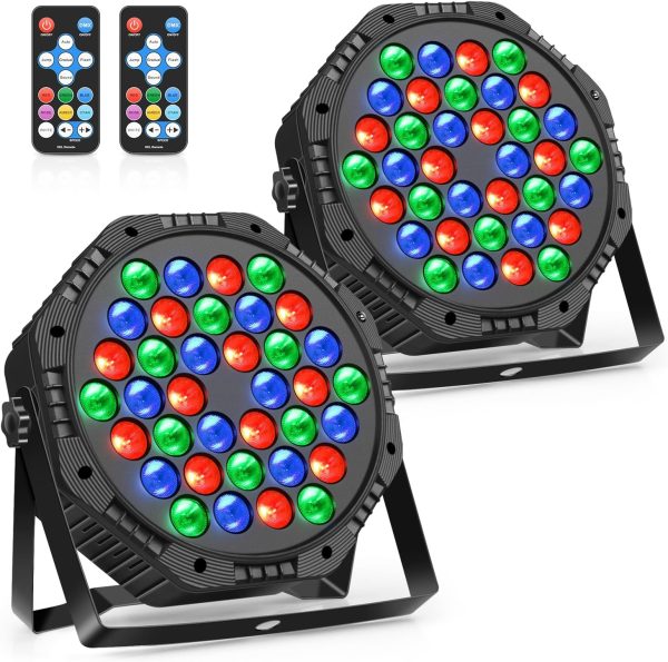 RGB LED Spotlights Colorful Light with DMX Control and Remote, Disco Lights, Party, Concerts and Celebrations – 2 Pieces