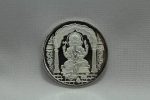 Rajasthan gems Religious 999 Sterling Silver Coin India God Lord Ganesha Om with Gift Box - Imagen 3