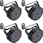 UKing 4pcs LED Par Spotlight, RGB 36 LED Stage Lights with Rmoto Control, Disco Lighting Effects 7 Modes for Weddings Christmas Party Lights