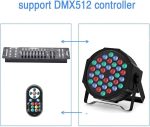 UKing 4pcs LED Par Spotlight, RGB 36 LED Stage Lights with Rmoto Control, Disco Lighting Effects 7 Modes for Weddings Christmas Party Lights - Imagen 6