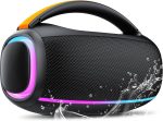 Bluetooth Speaker with Light, 30W Music Box, Portable Bluetooth Box with IPX7, Dual Bass Driver