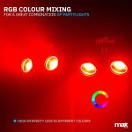 MAX PARTYBAR11 | Disco Lights 4 x COB Spotlight Par 20W, Party Light LED Lighting Auto Mode or DMX Mode, Remote Control and Tripod Included, Pre-programmed Shows, LED DJ Light, Party Lights - Imagen 3