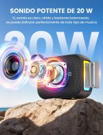 Bluetooth 6.0 Speaker Powerful 20W, Enhanced Bass, with Color LED Light, TWS Pairing for Stereo Sound, 2600mAh Battery, IPX5 Waterproof, Portable Speaker for Parties and Outdoors - Imagen 3