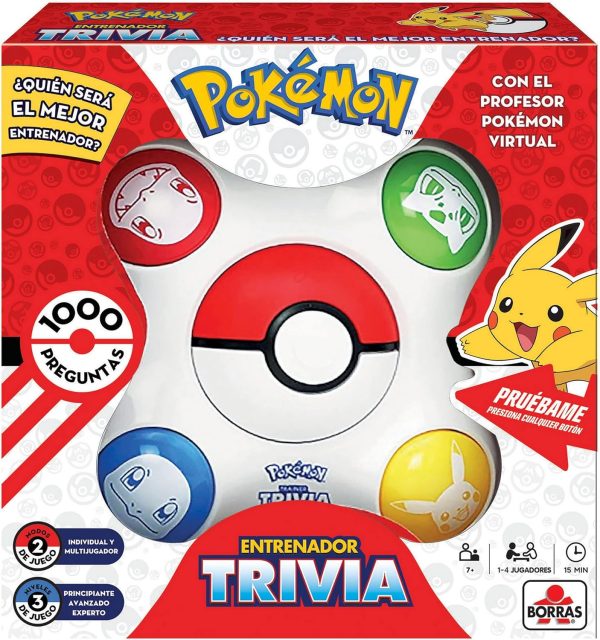 BORRAS - Pokémon Trivia. Interactive Board Game with 1000 Questions, 2 Game Modes and 3 Levels of Difficulty. Become a Pokémon Trainer, 1-4 Players. Recommended +7 years (19441)