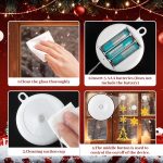 5 luces de Navidad para ventana, LED, decoración navideña, con 10 ganchos, luz blanca cálida, decoración navideña para interior y exterior, para decoración de ventanas, fiestas (funciona con - Imagen 4