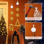5 luces de Navidad para ventana, LED, decoración navideña, con 10 ganchos, luz blanca cálida, decoración navideña para interior y exterior, para decoración de ventanas, fiestas (funciona con - Imagen 5