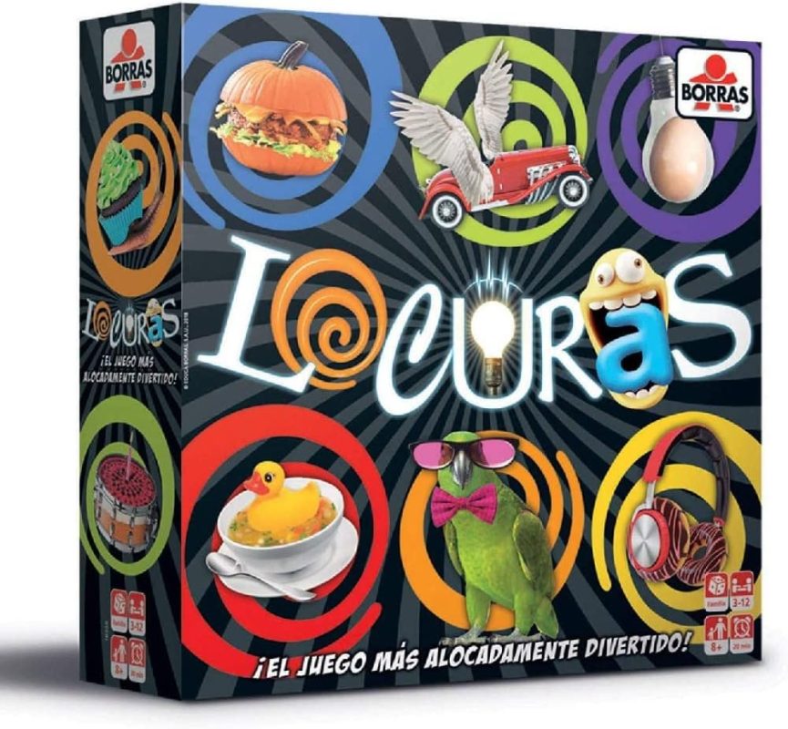Borras - Madness | Fun Board Game to Play with Family and Friends, Drawing Tests, Hearing, Empathy, Mimicry, Ridiculous Accusations... +10 Years (18355)