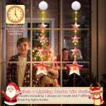 2 Pieces Christmas Star Window Lights, LED Christmas Window Lighting with Timer, 8 Modes, Indoor String Lights for Christmas Party Room Decor - Imagen 4