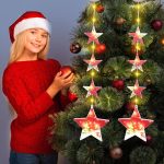 2 Pieces Christmas Star Window Lights, LED Christmas Window Lighting with Timer, 8 Modes, Indoor String Lights for Christmas Party Room Decor - Imagen 6