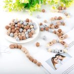 Juego de 132 cuentas de silicona en forma de flor, perlas de silicona con agujeros, cuentas coloridas para manualidades con cordón elástico, cuentas para manualidades, pulseras, bolígrafos - Imagen 4