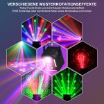 24W Disco Party Light, 4 in 1 LED Stage Light RGB + COB DJ with Remote Control, 8 Self-Propelled Modes Mini Effect Focus, Suitable for Family Birthday Party Stages Festivale Gift - Imagen 3