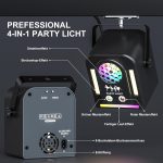 24W Disco Party Light, 4 in 1 LED Stage Light RGB + COB DJ with Remote Control, 8 Self-Propelled Modes Mini Effect Focus, Suitable for Family Birthday Party Stages Festivale Gift - Imagen 4