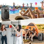 8" Portable PA Speaker System with 2 Wireless Microphones, Bluetooth Karaoke with Trolley, DSP/Recording/TWS/FM/USB/TV, for Indoor and Outdoor, Remote Control, Black - Imagen 6