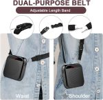 Voice Amplifier, Rechargeable PA System, 2200 mAh, Rechargeable Microphone for Teachers, Tour Guides, Portable Speaker with Microphone, Headphones and Waist-Black - Imagen 6