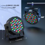 4PCS 36LED Par Lights, RGB Stage Lights, DMX Disco Lights with Remote Control, Effect Spotlights with Sound Activated Control, for Bare Wedding Birthday Party Halloween Christmas - Imagen 6