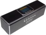 Musicman Portable Speaker with MA Display Stereo Sound Built-in FM Radio Support USB TF and MicroSD Card Mobile Sound Station (Black)