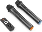 Vonyx Verve38 800W Portable Powered Speaker with Battery, Bluetooth, 12" Subwoofer, USB/SD/MP3 Player, AUX Input, 2 UHF Microphones, Karaoke and Remote Control, Black - Imagen 4