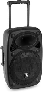 Vonyx Verve38 800W Portable Powered Speaker with Battery, Bluetooth, 12" Subwoofer, USB/SD/MP3 Player, AUX Input, 2 UHF Microphones, Karaoke and Remote Control, Black - Imagen 6