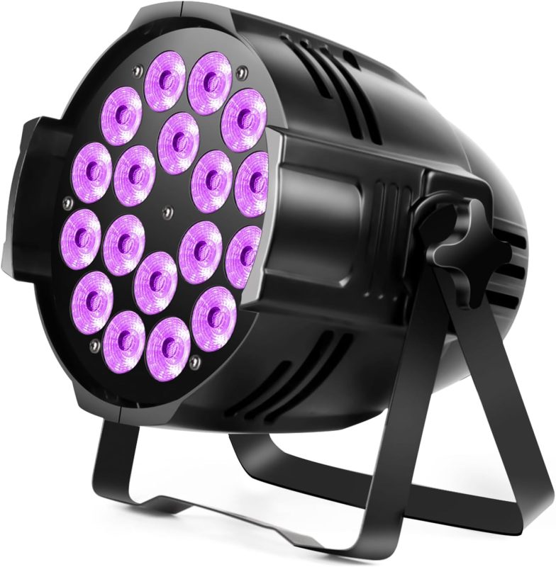 HOLDLAMP 18 LED Par Light RGBW Stage Light 4 in 1 with DMX 4/8CH for Party, Disco, Bar, Family Party and Church