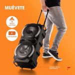 Fenton LIVE280 – Portable Bluetooth Speaker LED 900 W, 2 x Microphone, Trolley and Wheels, LED Light Front Speakers (On/Off), USB and Micro SD, AUX, Bluetooth 5.0 Connection, Battery or Current - Imagen 5