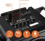 Fenton LIVE280 – Portable Bluetooth Speaker LED 900 W, 2 x Microphone, Trolley and Wheels, LED Light Front Speakers (On/Off), USB and Micro SD, AUX, Bluetooth 5.0 Connection, Battery or Current - Imagen 6