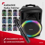 Fenton FT15LED MK2 – Portable Active Speaker, 15" 800W Bluetooth, USB, SD, UHF Wireless Microphone, LED Woofer, Battery, AUX Input, Talkover, Remote Control, Trolley, Stereo Pairing - Imagen 6