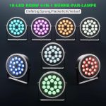 108W RGBW LED Pair with RGB 24 LED Ring Light, D MX Stage Lights with Sound Activation and 255 Effects, Disco Spotlights for Party, Performances, Events, Christmas, Halloween - Imagen 4