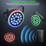 108W RGBW LED Pair with RGB 24 LED Ring Light, D MX Stage Lights with Sound Activation and 255 Effects, Disco Spotlights for Party, Performances, Events, Christmas, Halloween - Imagen 5
