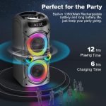 100W Portable Bluetooth Speaker, High Power Wireless Speaker, TWS, Paired Stereo, Deep Bass, Large Party Speaker with Subwoofer, LED Light (Black) - Imagen 4