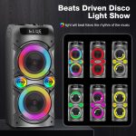 100W Portable Bluetooth Speaker, High Power Wireless Speaker, TWS, Paired Stereo, Deep Bass, Large Party Speaker with Subwoofer, LED Light (Black) - Imagen 5