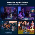 100W Portable Bluetooth Speaker, High Power Wireless Speaker, TWS, Paired Stereo, Deep Bass, Large Party Speaker with Subwoofer, LED Light (Black) - Imagen 7