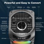 100W Portable Bluetooth Speaker, High Power Wireless Speaker, TWS, Paired Stereo, Deep Bass, Large Party Speaker with Subwoofer, LED Light (Black) - Imagen 8