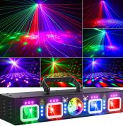 Ehaho 6 in 1 Disco Lights L2900 | 3D RGB Disco Light with Musik Sound Activated | DJ Lights with Remote Control | Stage Lighting with DMX512 for Parties, Halloween, Bar, Club, Rave