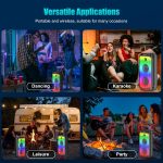 Bluetooth Speakers with 2 Wireless Microphones, Portable Karaoke Machine, PA System with LED Lights, Bluetooth Karaoke Speaker Compatible with TF/USB Cards, AUX Input, TWS - Imagen 5