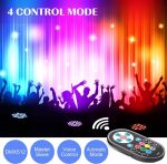 U`King 4 x RGB Par 36 LED Spotlights with Bag, 72 W Stage Lights with Remote Control and Sound Activation Mode, Disco Light for Parties Christmas DJ Bar - Imagen 3