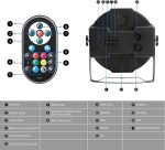 U`King 4 x RGB Par 36 LED Spotlights with Bag, 72 W Stage Lights with Remote Control and Sound Activation Mode, Disco Light for Parties Christmas DJ Bar - Imagen 4