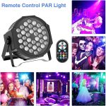 U`King 4 x RGB Par 36 LED Spotlights with Bag, 72 W Stage Lights with Remote Control and Sound Activation Mode, Disco Light for Parties Christmas DJ Bar - Imagen 6