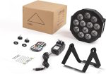 4PCS RGBW LED Battery Pack with Bag, 12 LED Rechargeable Stage Lights with Timing and Sound Activation Function, Outdoor Party Lights for DJ Disco Wedding Birthday - Imagen 7