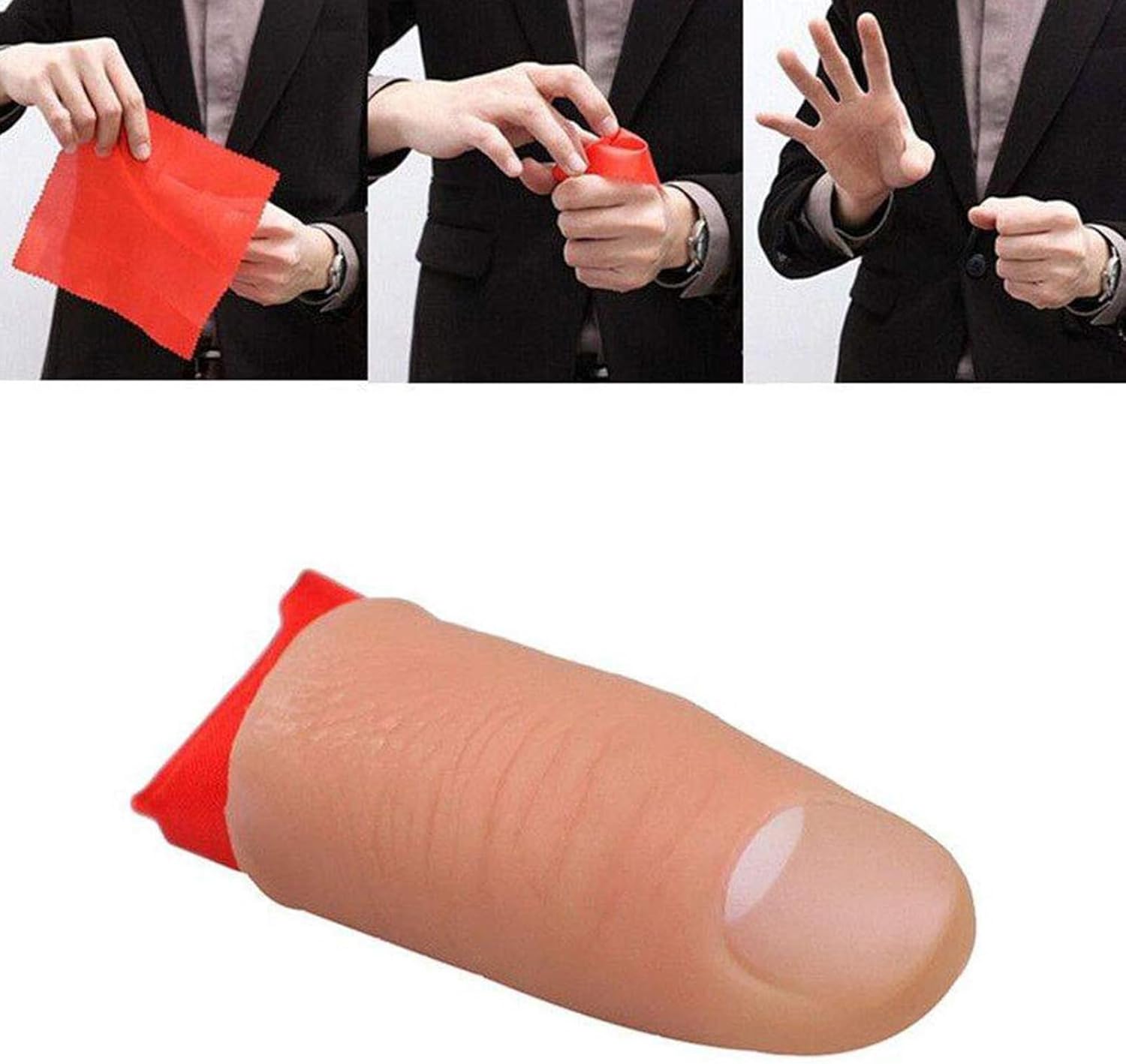 Accesorios Mágicos de Dedo Falso - Accesorios Truco Seda Desaparecedora,Juguete Realista para Magos Bromas Carnavales Fiestas Familiares Espectáculos Cumpleaños Entretenimiento - Imagen 6