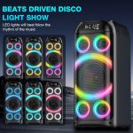 Bluetooth Speaker 160W Maximum Power, Powerful Stereo Sound Bassi Profondi Large Portable Party Speakers with Subwoofer, TWS Pairing, Dynamic LED Light for Parties Camping - Imagen 3