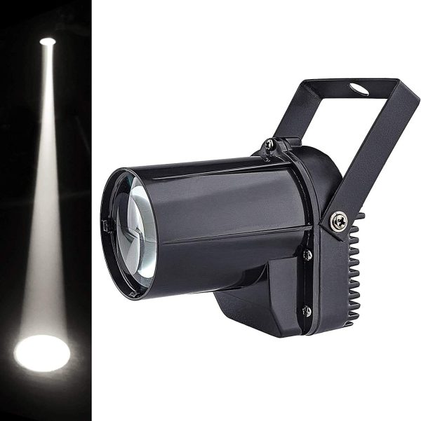 LED Stage Light Bulb, 3W White LED Beam Pinspot Projector Light Effects for Disco Bar Club Party DJ Show Concert