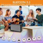 Portable Retro Bluetooth Speaker with FM Radio Aux Input, USB Port, Micro SD Card Slot, Battery Powered Wireless Speakers, Gifts for Home, Classroom, Party - Imagen 5