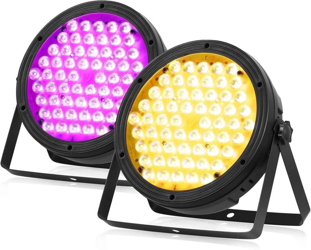 BETOPPER RGBW Stage Light 4-in-1 DJ Lights 120W DMX LED Par Light Disco Lights DJ Sound Activated Party Lights for Churches, Weddings, Bands, Drama, Club, Christmas Party Lights LPC120 (2PC)