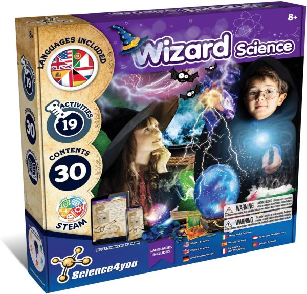 Science4you Science of the Wizard, Children 8+ Years Multi Language - Magic Science Kit for Children, 19 Activities: Make a Crystal Ball with Your Wizard Wand, Educational Games