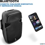 Vonyx SPJ-1500ABT Active Speaker 15" Autoamplified 800W with Bluetooth, MP3 Player, USB/SD, Microphone Input, Powerful Subwoofer, Professional Sound for Parties, DJs, Events and Karaoke - Imagen 5